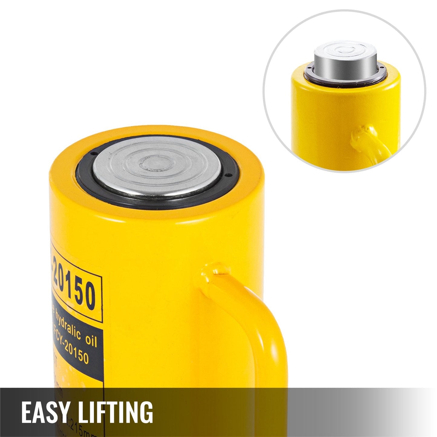 20 Ton Hydraulic Cylinder Jack, 0.15m Stroke, Single Acting, Portable Design