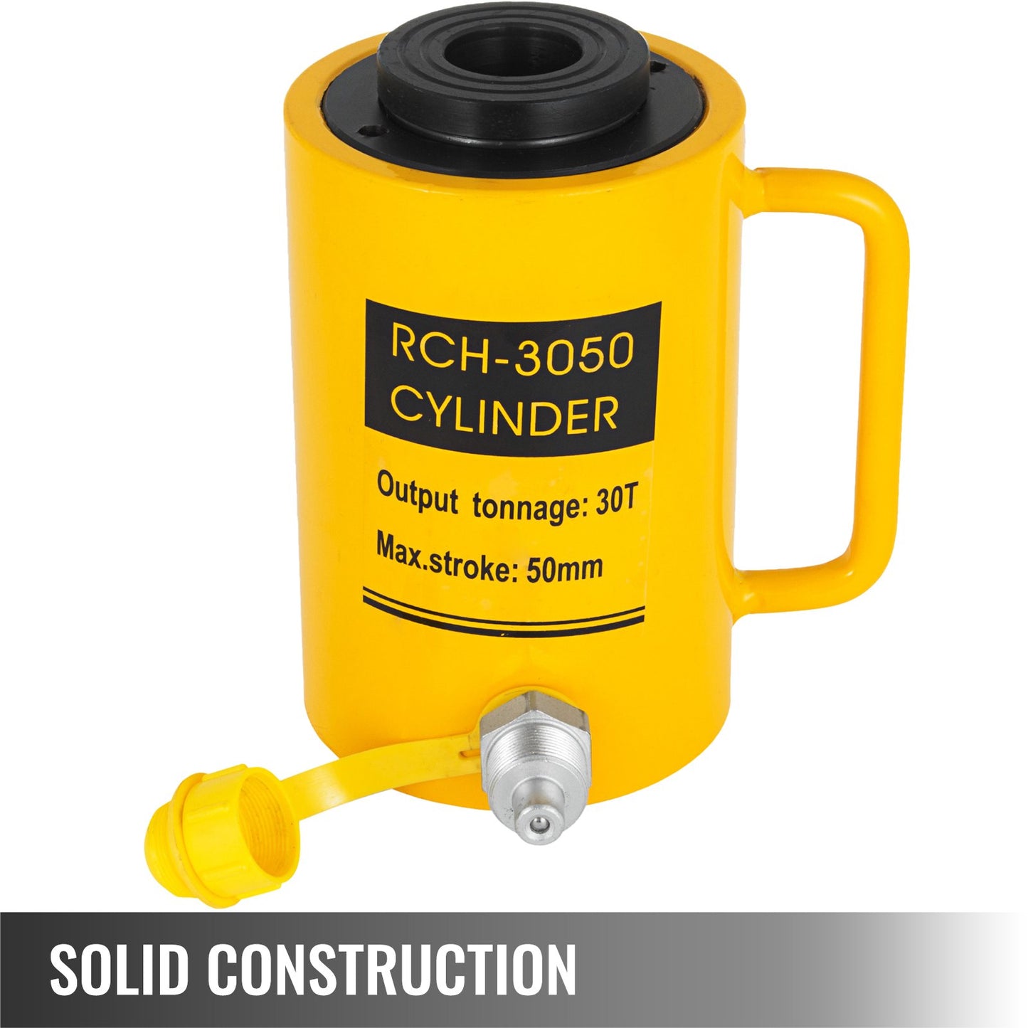 VEVOR 30T/66000LBS Hollow Hydraulic Cylinder Jack 50 mm Plunger Ram Hydraulic Solid