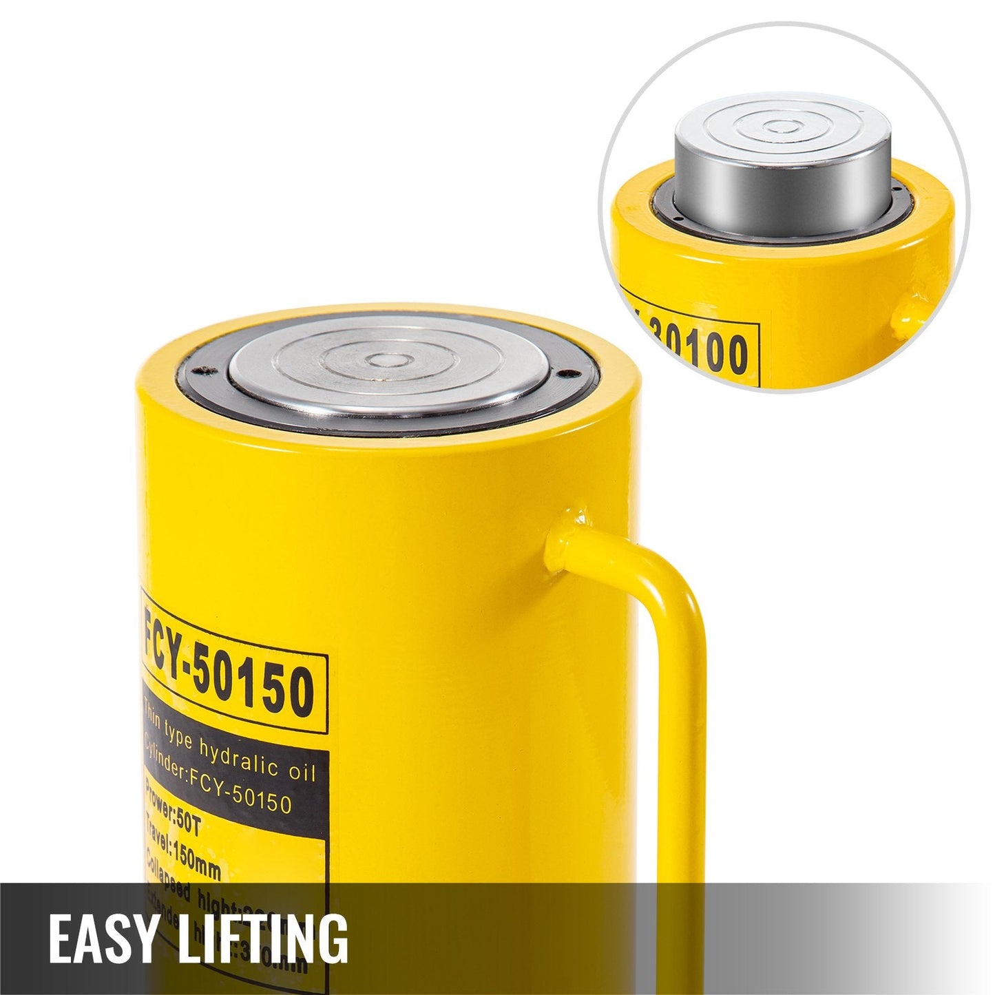 Hydraulic Cylinder Jack 50T, 0.15m Stroke, Single Acting, 21.7 kg Capacity