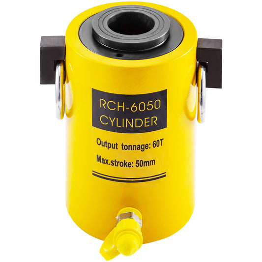 VEVOR 60T 5.08 Cm Hydraulic Cylinder Jack Hollow Single Acting Hydraulic Ram Cylinder