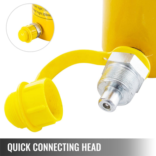 60T 0.05m Hydraulic Cylinder Jack, Single Acting Hollow Ram, 60mm Stroke