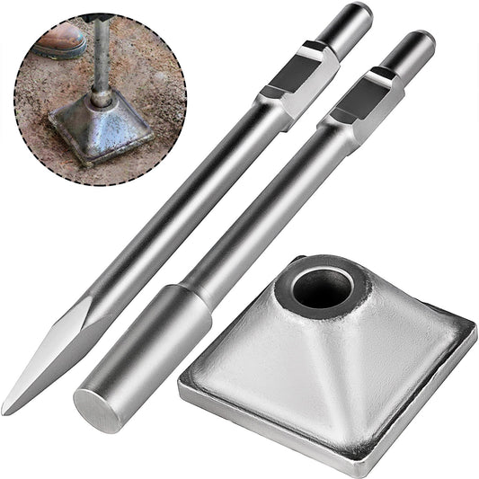 VEVOR Jack Hammer 1-1/8” Tamper Shank, Dirt Tamper 6x6” Compactor Plate with Electric