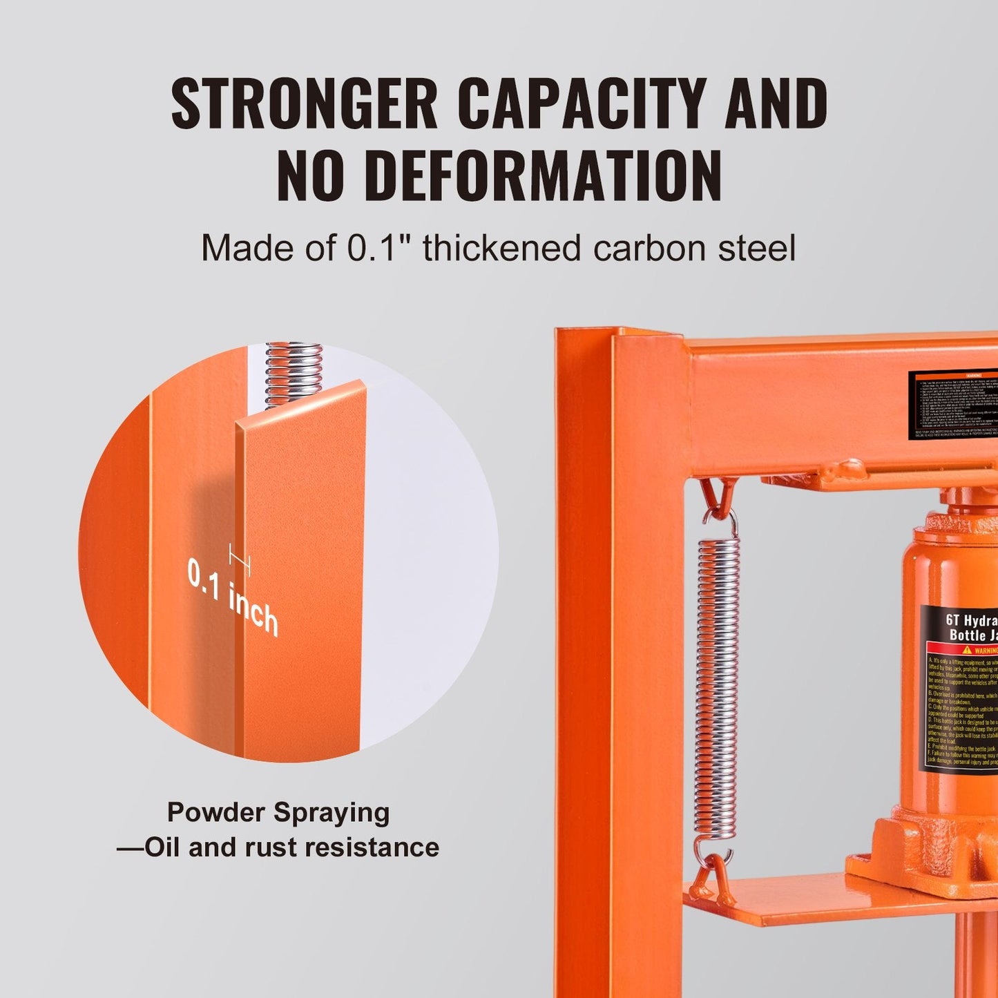 6-Ton Hydraulic Benchtop Press with Plates, H-Frame Steel Stand