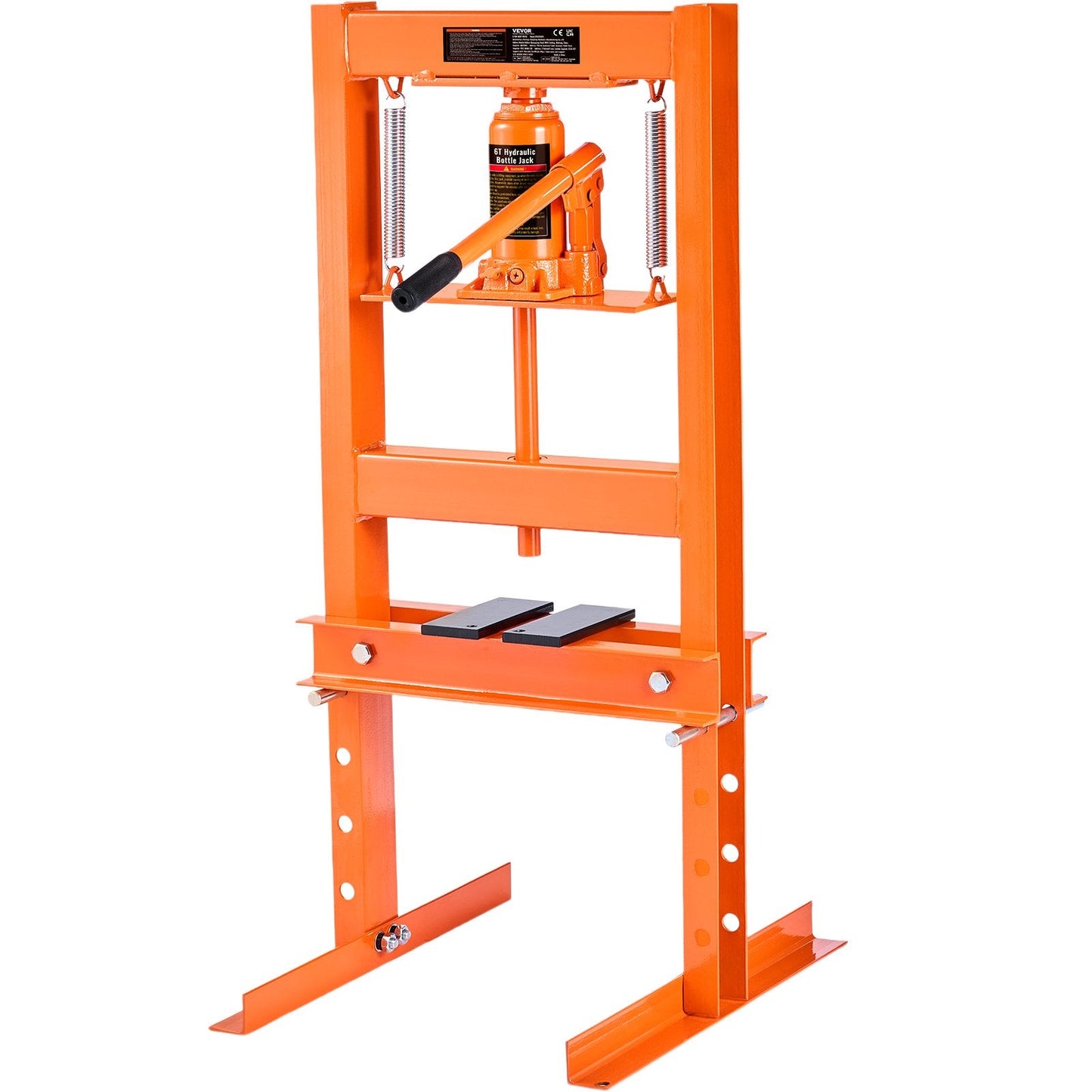 6-Ton Hydraulic Benchtop Press with Plates, H-Frame Steel Stand