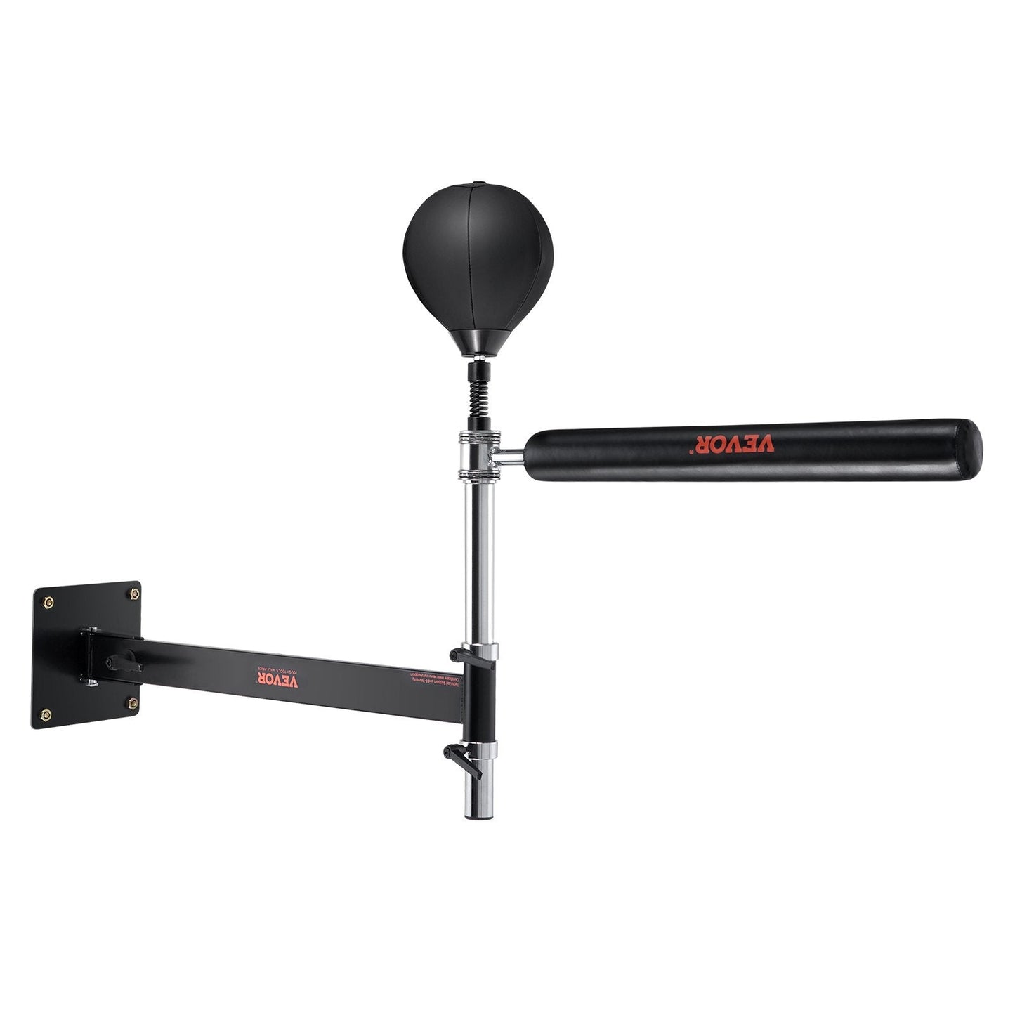 Wall-Mounted Boxing Trainer with Adjustable Spinning Bar and Punching Ball