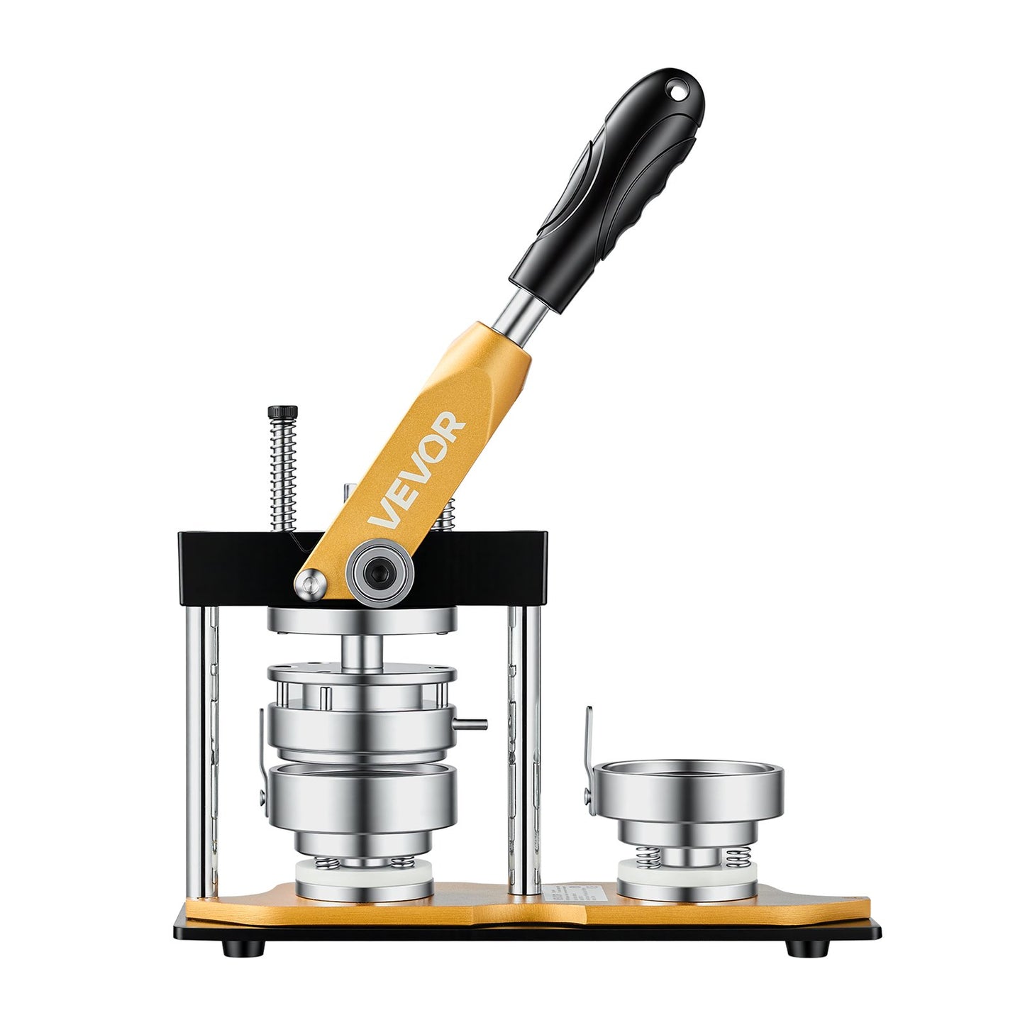 Button Maker Machine, 2.25" / 58 mm, Solid Metal Pin Maker with 100pcs Button Parts, Circle Cutter and Magic Book, Reinforced Ergonomic Handle, Steel Mold, for DIY Badges, Pins, Key Chains