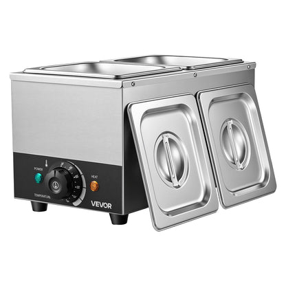 Chocolate Melting Machine, 2 Tanks 4 kg Choc Commercial Melter, 800W High Power, Water Bath Heating System, Stainless Steel Body, 30℃ to 85℃ Temp Range, Chocolate Warmer for Cheese Milk