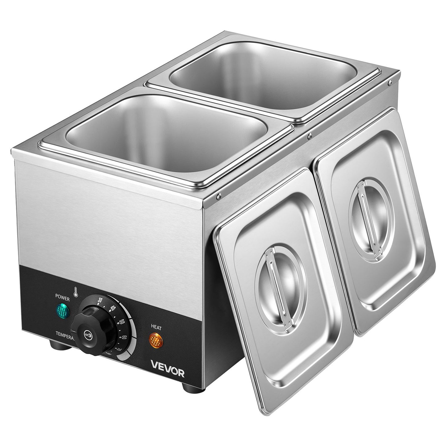 Chocolate Melting Machine, 2 Tanks 4 kg Choc Commercial Melter, 800W High Power, Water Bath Heating System, Stainless Steel Body, 30℃ to 85℃ Temp Range, Chocolate Warmer for Cheese Milk