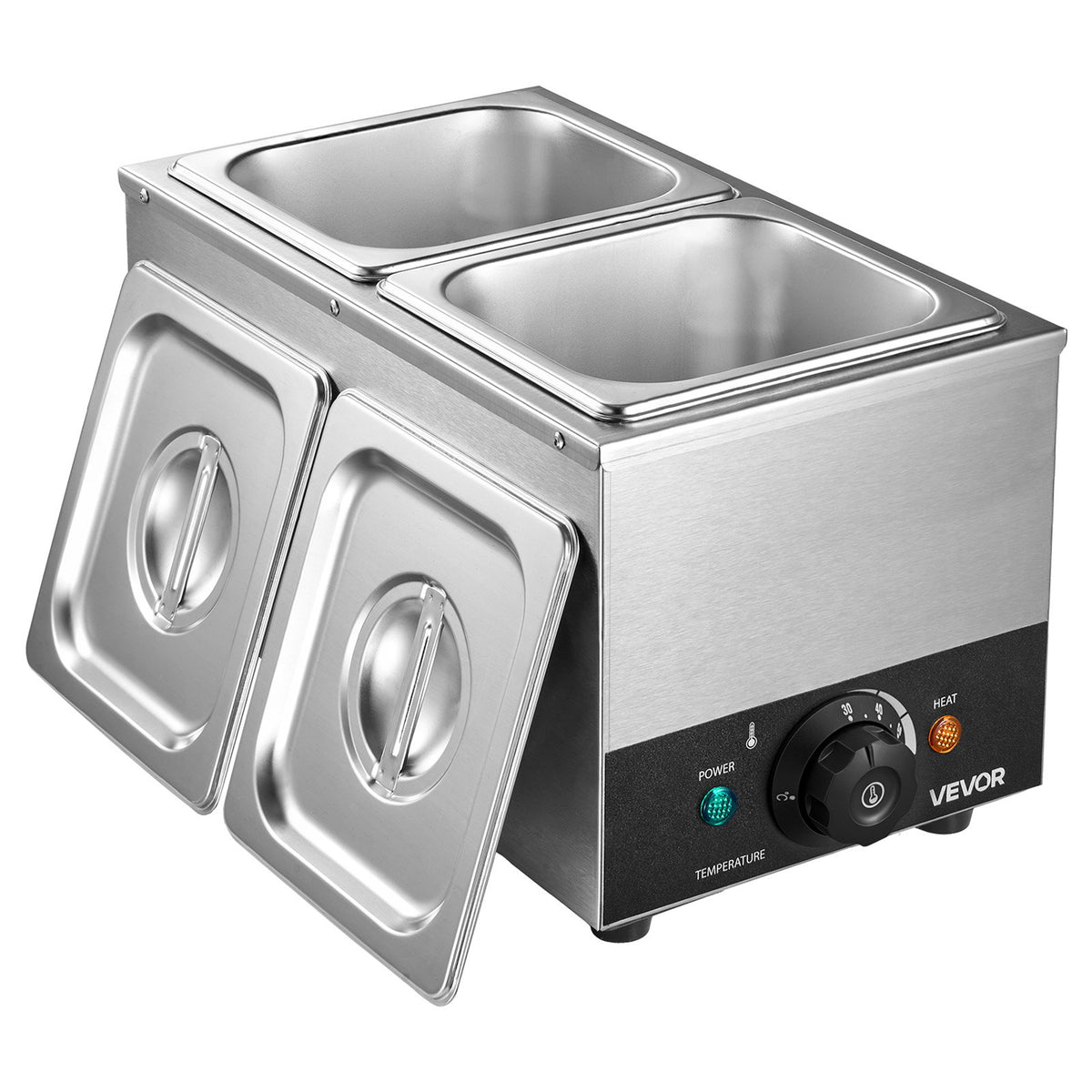 Chocolate Melting Machine, 2 Tanks 4 kg Choc Commercial Melter, 800W High Power, Water Bath Heating System, Stainless Steel Body, 30℃ to 85℃ Temp Range, Chocolate Warmer for Cheese Milk