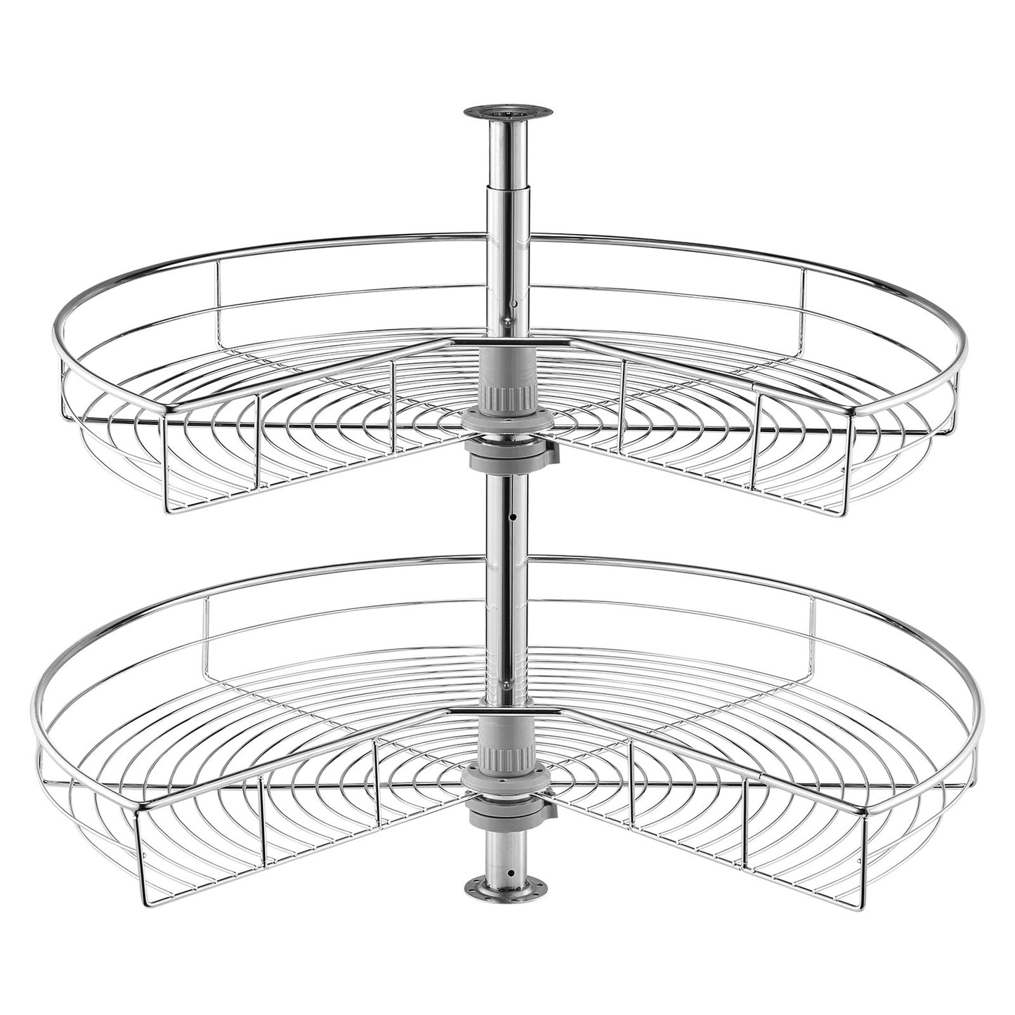 VEVOR 28" 2 Tier Kidney Shaped Chrome Corner Organizer Lazy Susan Cabinet Blind