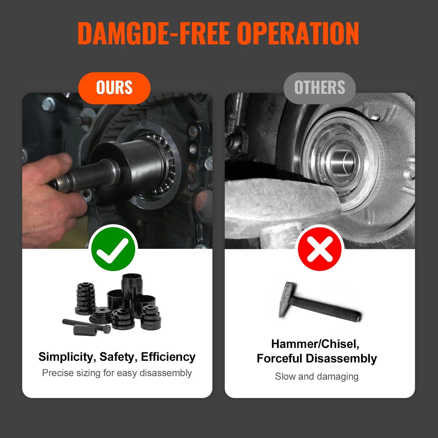 VEVOR Wheel Bearing Press Kit, for Front Wheel Drive Bearing Removal & Installation,