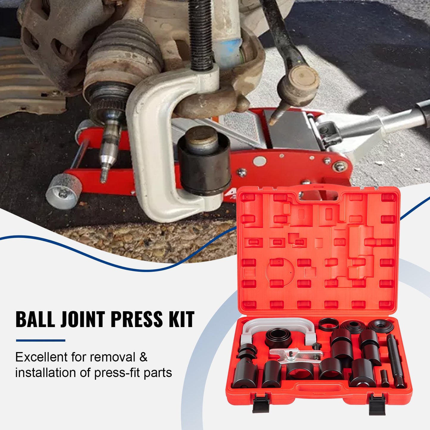 VEVOR Ball Joint Press & U Joint Removal Tool Kit 24 PCS Works on 2/4 WD Cars