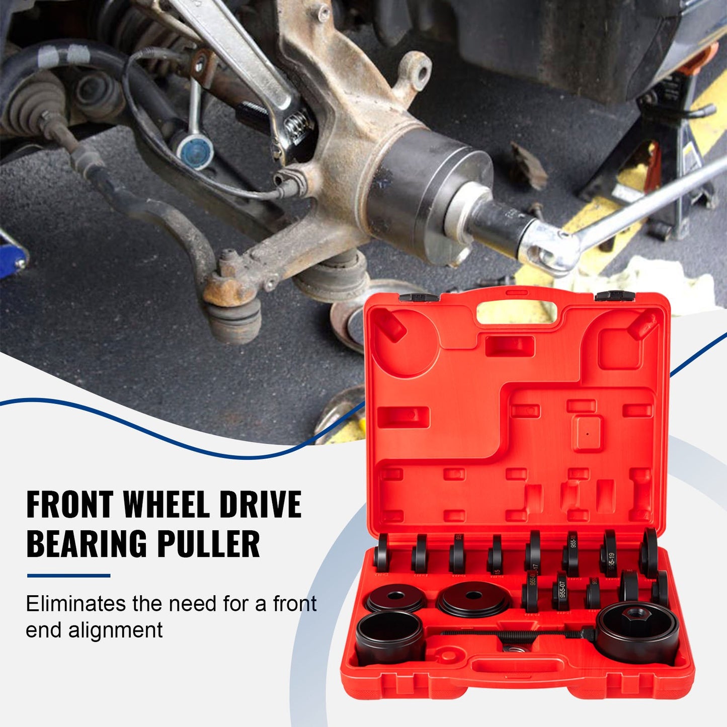 VEVOR FWD Front Wheel Drive Bearing Adapters Puller, 23 PCS, 45# Steel Press Replacement