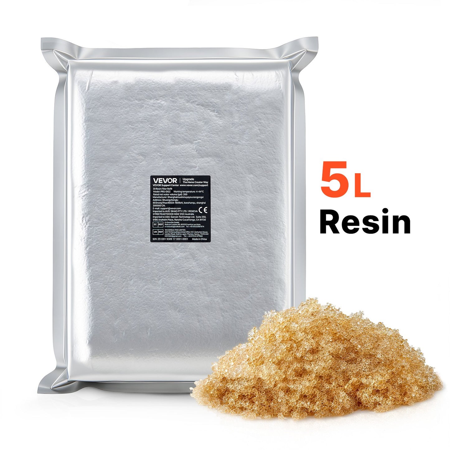 Deionized Resin Filter Refill for Spotless Car Wash System, 5L Mixed-Bed DI Resin Filter Cartridge Refill - Compatible with Refillable Deionized Water System for Cars RVs Boats