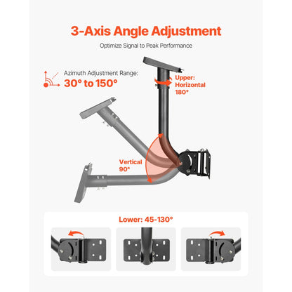 VEVOR Starlink Gen 3 Mount Adjustable Wall Mounting Standard Gen 3 Pipe Kit