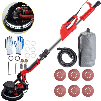 Electric Drywall Sander 750W with Vacuum, Adjustable Length 1.4m-1.9m