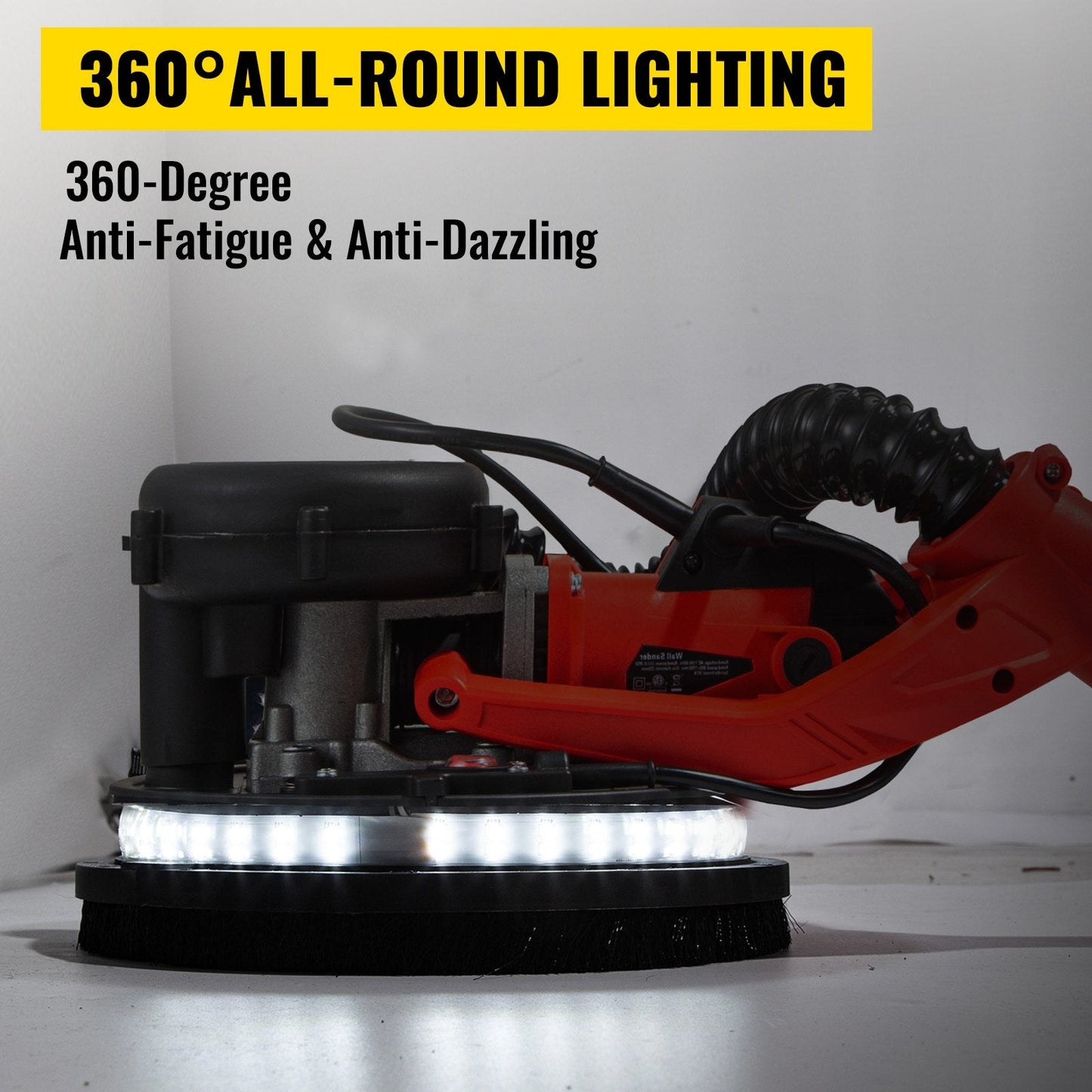 Electric Drywall Sander 750W with Vacuum, Adjustable Length 1.4m-1.9m
