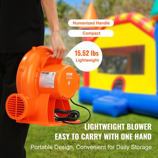 Inflatable Bounce House Air Pump 900W, 3300 RPM, Waterproof & Low-Noise