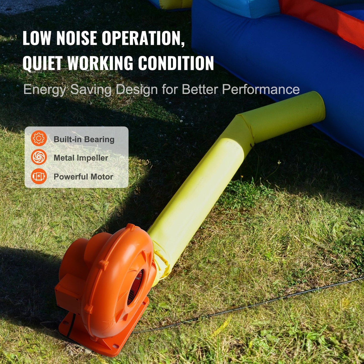 Inflatable Bounce House Air Pump 900W, 3300 RPM, Waterproof & Low-Noise