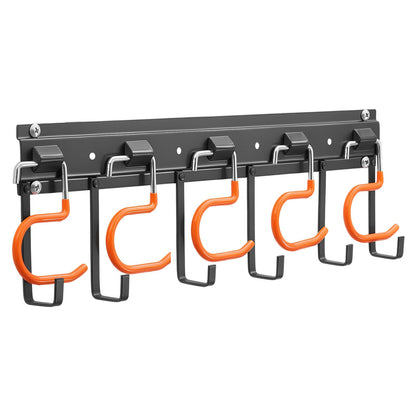 Garage Tool Organizer 1727.2 mm 204 kg Wall Mount Garden Tool Rack, Heavy Duty Hanging Storage Organization, 4 Rails with 24 Fixed L-Hooks, 20 Adjustable S-Hooks, for Yard Tools, Shovel, Shed