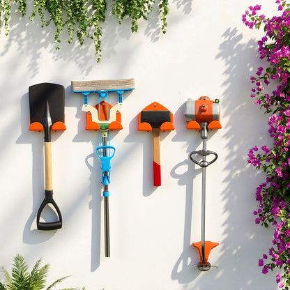 Garage Organizer Trimmer Rack 150 mm 2 Pack 82 kg Total Capacity, Wall Mount Garden Power Tool Hanger Weed Whackers Holder for Grass/Hedge Trimmer, Leaf Blower, Chainsaw, Garden Tools, Orange