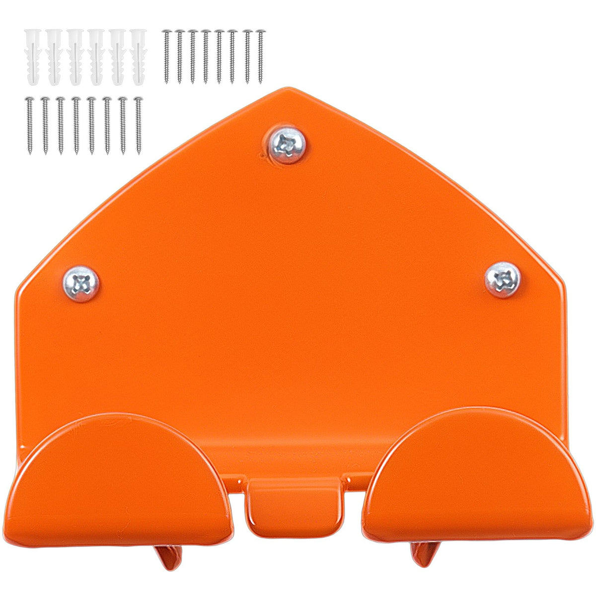 Garage Organizer Trimmer Rack 150 mm 2 Pack 82 kg Total Capacity, Wall Mount Garden Power Tool Hanger Weed Whackers Holder for Grass/Hedge Trimmer, Leaf Blower, Chainsaw, Garden Tools, Orange