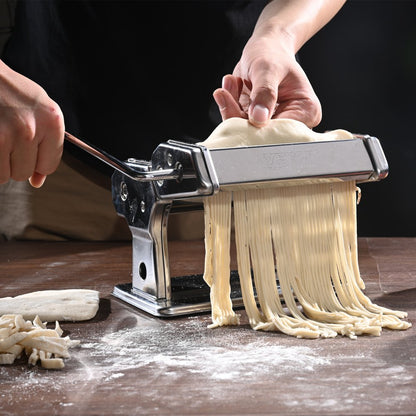 Pasta Maker Machine, 9 Adjustable Thickness Settings Noodles Maker, Stainless Steel Noodle Rollers and Cutter, Manual Ha