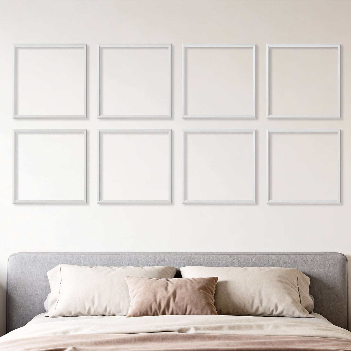 Wall Molding 12 Pack, 51 x 51 cm Wainscoting Panels Kit, Lightweight Paintable Polystyrene, Easy to Install, Waterproof Accent Wall Trim for Interior Décor Living Room, Bedroom, Home, White