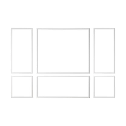 Wall Molding 3 Pack, Wainscoting Panels Kit, Lightweight Paintable Polystyrene, Easy to Install Accent Wall Trim for Interior Décor Living Room, Bedroom, Home, White (58x143 + 58x58 cm)