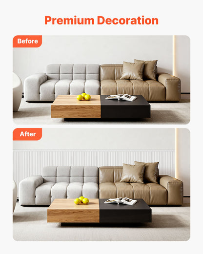 Wall Molding Kit, Wainscoting Panels, Lightweight Paintable Polystyrene, Easy to Install,  Wide & Narrow Accent Wall Trim for Interior Décor Living Room, Bedroom, Home, White (197 x 98 cm )