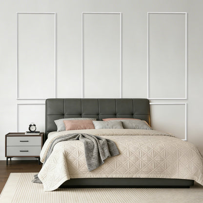 Wall Molding 3 Pack, Wainscoting Panels Kit, Lightweight Paintable Polystyrene, Easy to Install, Waterproof Accent Wall Trim for Interior Décor Living Room, Bedroom, White (61x137 + 61x61 cm)