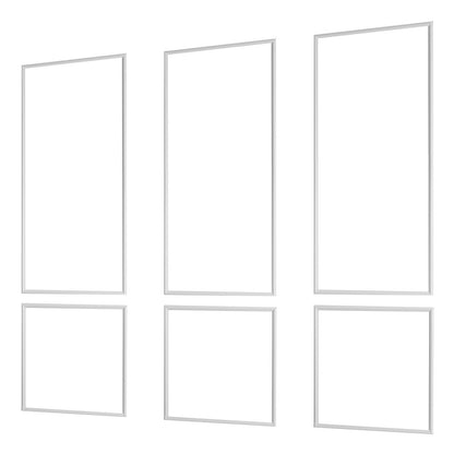 Wall Molding 3 Pack, Wainscoting Panels Kit, Lightweight Paintable Polystyrene, Easy to Install, Waterproof Accent Wall Trim for Interior Décor Living Room, Bedroom, White (61x137 + 61x61 cm)