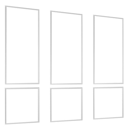 Wall Molding 3 Pack, Wainscoting Panels Kit, Lightweight Paintable Polystyrene, Easy to Install, Waterproof Accent Wall Trim for Interior Décor Living Room, Bedroom, White (61x137 + 61x61 cm)