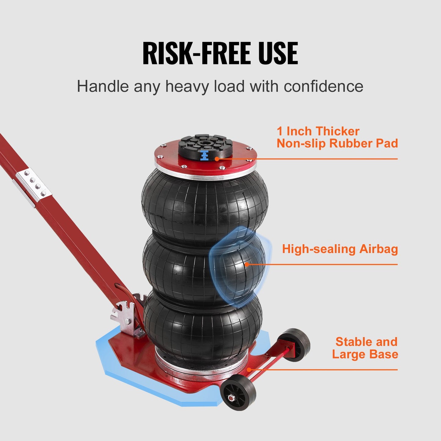 VEVOR Air Jack, 3 Ton/6600 lbs Triple Bag Air Jack, Airbag Jack with Six Steel Pipes,