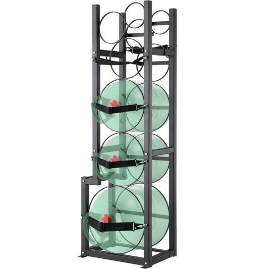 VEVOR Refrigerant Tank Rack, with 1 x 50lb, 2 x 30lb and Other 3 Small Bottle Tanks,