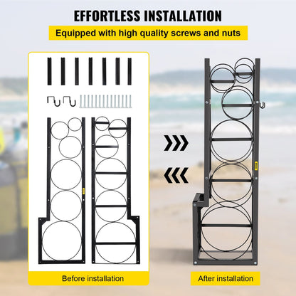 Refrigerant Cylinder Rack with 1x22.7kg, 2x13.6kg & 3 Small Bottles, Carbon Steel