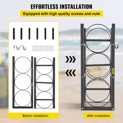 Refrigerant Cylinder Rack with 3x13.6kg Capacity for Gas Storage, Carbon Steel