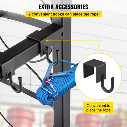Refrigerant Cylinder Rack with 3 Large and 3 Small Bottle Holders, Carbon Steel