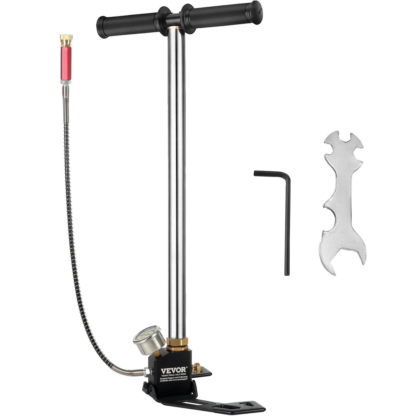 High Pressure 3-Stage Hand Pump, 63 cm, 4500 psi for Tires & Airguns