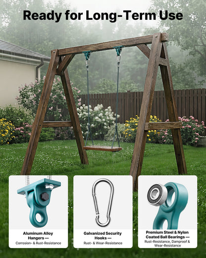 Swing Hangers, 4 Pack Heavy Duty Swing Brackets, 2268 kg Capacity, Screws Bolts Included, Smooth Dual Bearing, Aluminum Alloy Hangers, for Playground Porch Yoga Chair Wooden Indoor Outdoor