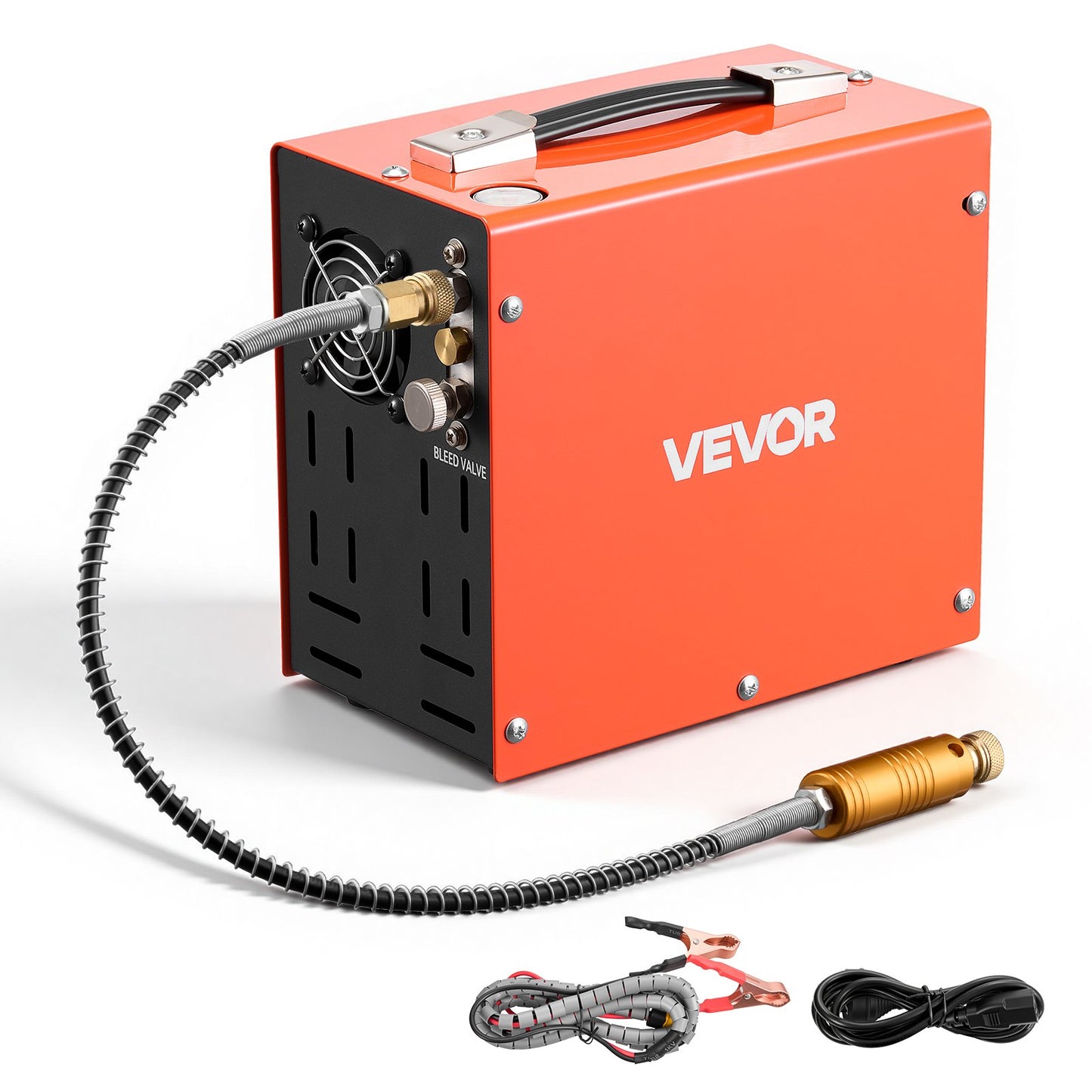PCP Air Compressor 4500PSI PCP Airgun Compressor & External Converter, Manual Stop 350W DC12V/AC230V Portable Paintball Tank Compressors for Air Rifle, Scuba Diving Bottle