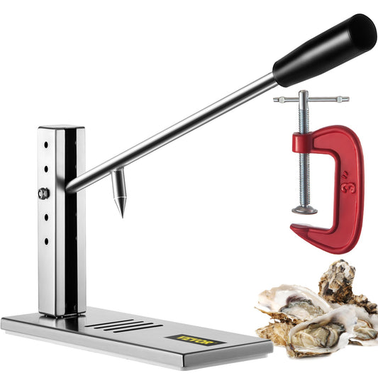 VEVOR Stainless Steel Oyster Shucker Tool Set, Clam Opener Machine with G-Clip for