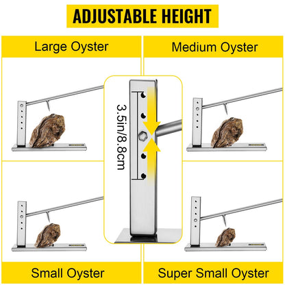 Stainless Steel Oyster & Clam Shucker with G-Clip for Easy Operation