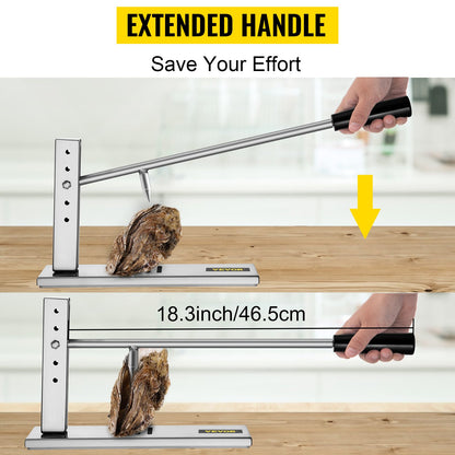 VEVOR Stainless Steel Oyster Shucker Tool Set, Clam Opener Machine with G-Clip for