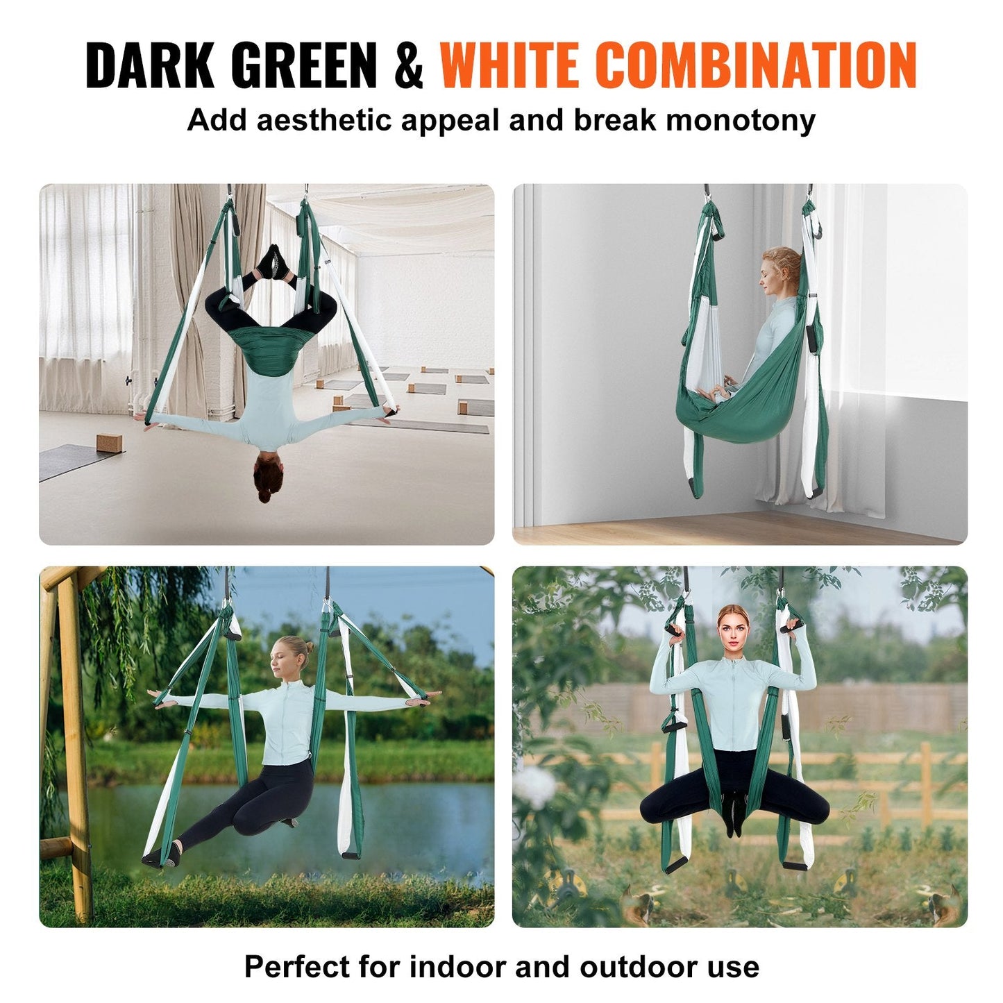 Aerial Yoga Hammock Swing Set, 2.5m Nylon Sling with Ceiling Mount, 300kg Capacity