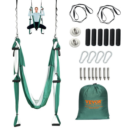 Aerial Yoga Hammock Swing Set, 2.5m Nylon Sling with Ceiling Mount, 300kg Capacity