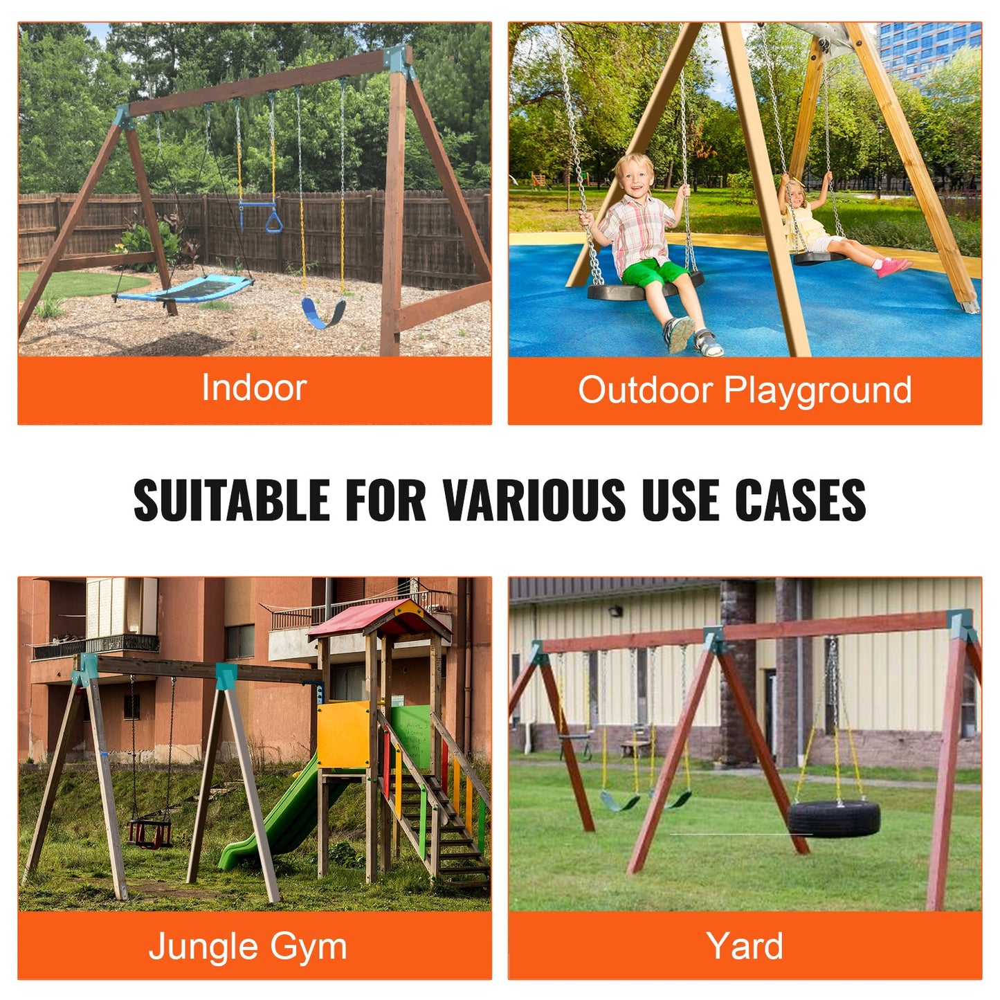 VEVOR A-Frame Middle Swing Set Brackets, Heavy Duty Carbon Steel Swing Set Hardware