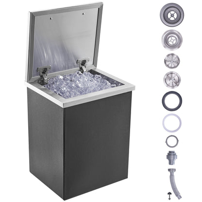 Stainless Steel Ice Bin 14x12x18cm for Outdoor Kitchens - 28.5L Capacity