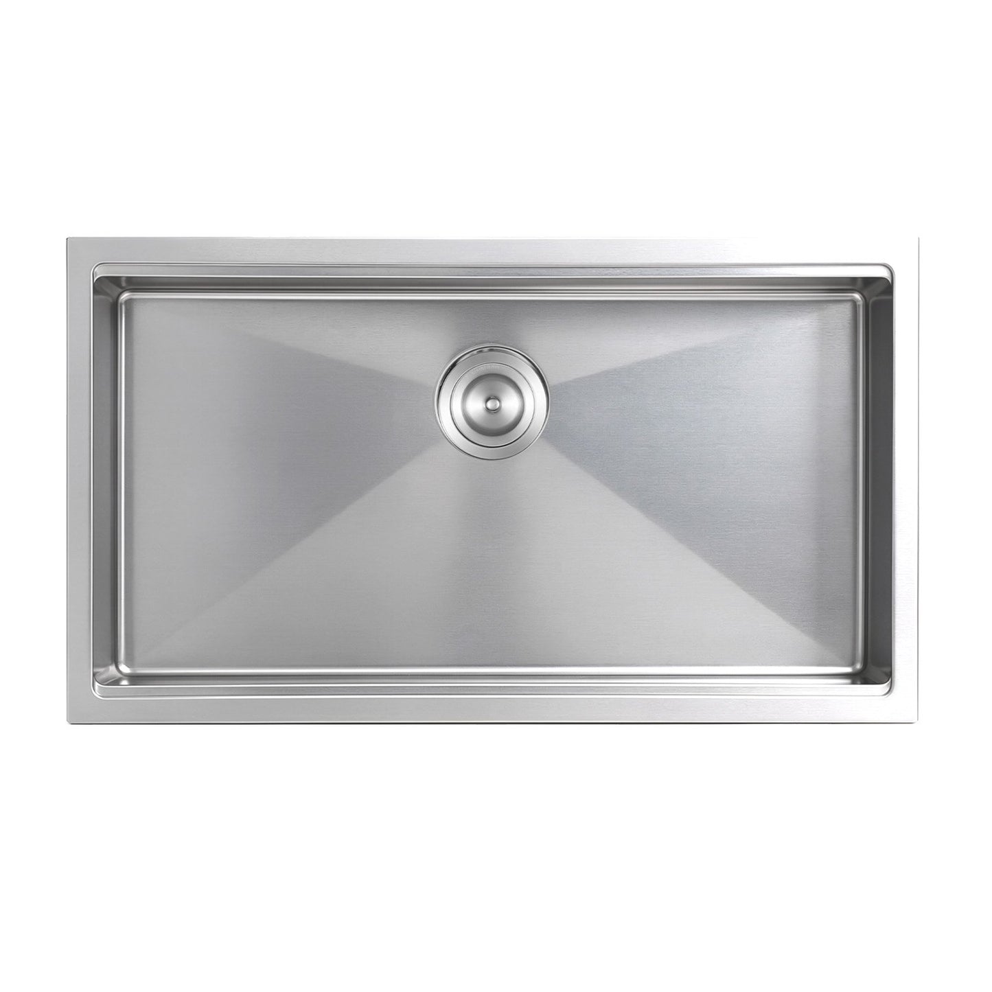 84 cm Kitchen Undermount Single Bowl Sinks, Stainless Steel Drop-In Farmhouse Basin with Ledge & Accessories, Household Dishwasher Sinks for RV, Prep Kitchen, Laundry Room, Bar
