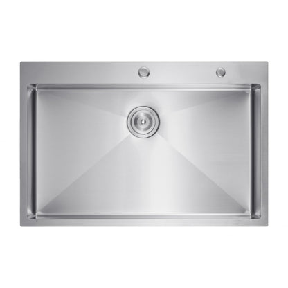 VEVOR 33" Kitchen Sink Top Mount Single Bowl Drop-In Basin Stainless Steel Bar